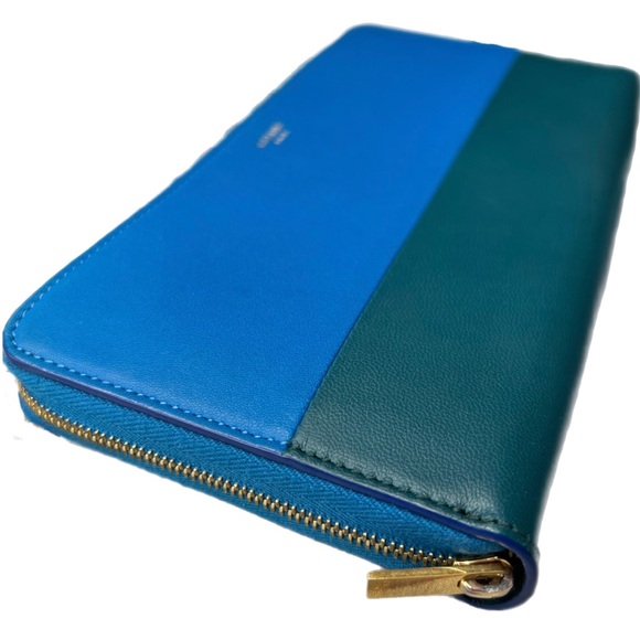 Celine Large Zipped Multifunction Bicolor Calf Leather Wallet - Picture 12 of 14